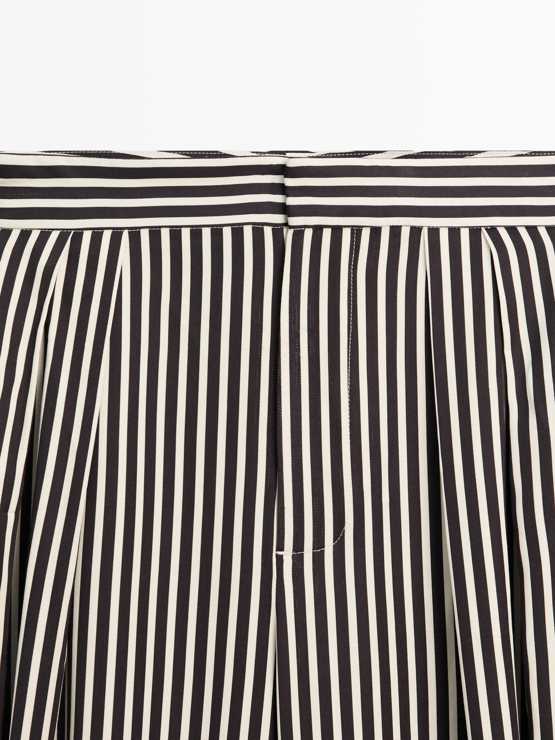 Striped draped pants with darts